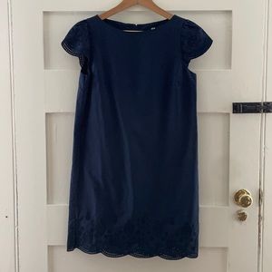 Navy women’s dress with eyelet detail /  PM-W0008